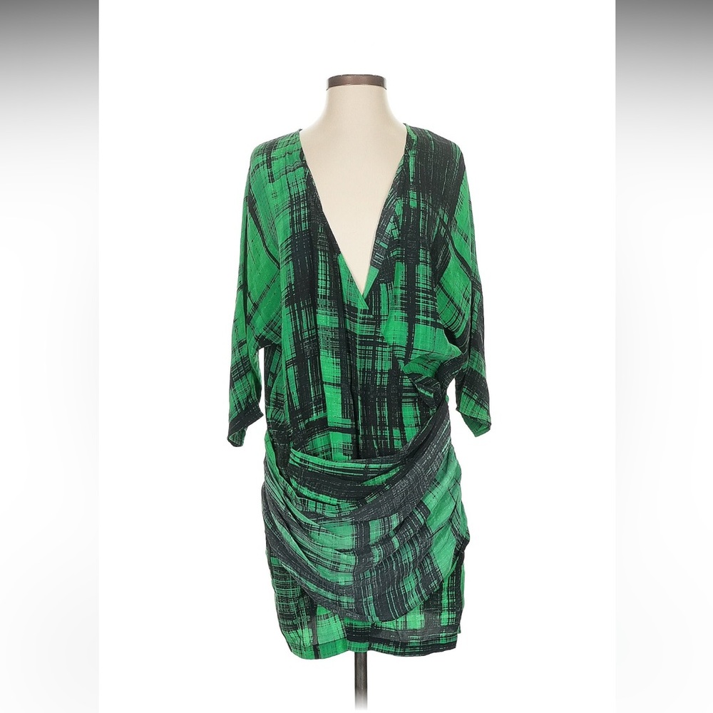Thakoon Green and Black Plaid Dress